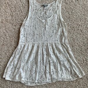 Women’s Ivory Lace Sleeveless Tank